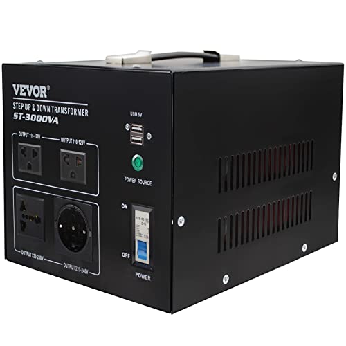 VEVOR VOLTAGE CONVERTER TRANSFORMER, 3000W 240V TO 110V 110V TO 240V