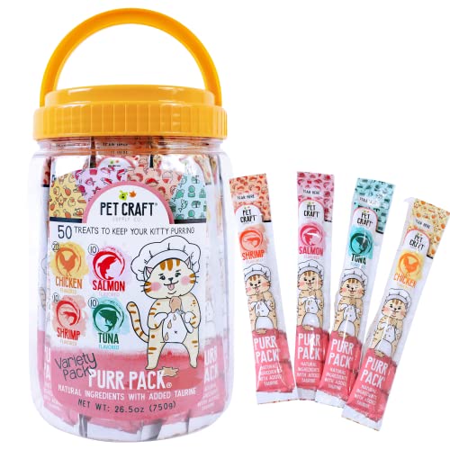 PET CRAFT SUPPLY LICKABLE CAT TREATS VARIETY PACK (SALMON, SHRIMP, TUNA