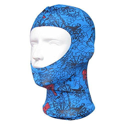 CLICK DOWN SWIM CAP FACEKINI FACE BIKINI SUN PROTECTION SWIM BLUE MASK