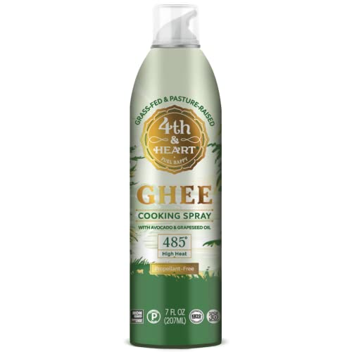 4TH & HEART ORIGINAL GHEE OIL COOKING SPRAY, 7 OUNCE, NONSTICK HIGH