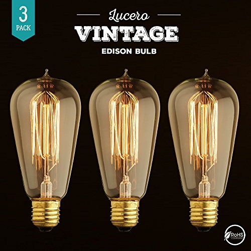 LUCERO VINTAGE THOMAS EDISON INCANDESCENT LIGHT BULB 60W ST58