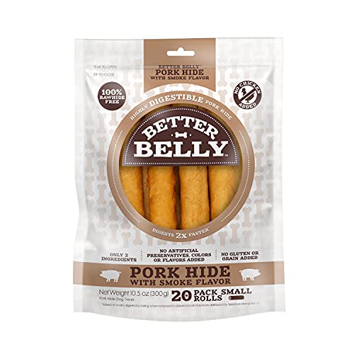 BETTER BELLY PORK HIDE TWISTS WITH SMOKE FLAVOR 25 COUNT, DIGESTIBLE