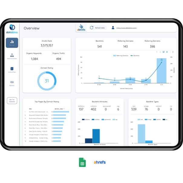 Ahrefs Data Studio Template Data Bloo