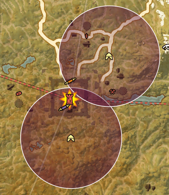 Colorful Map Areas Quests, Forward Camps, Dig Sites! Map, Coords