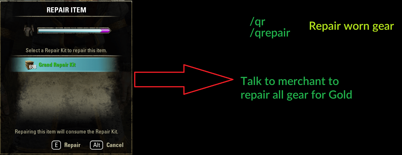 Qcell's Repair Bags, Bank, Inventory Elder Scrolls Online AddOns