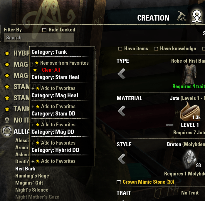 FCO CraftFilter (Filter bank/inventory/craftbag items at crafting