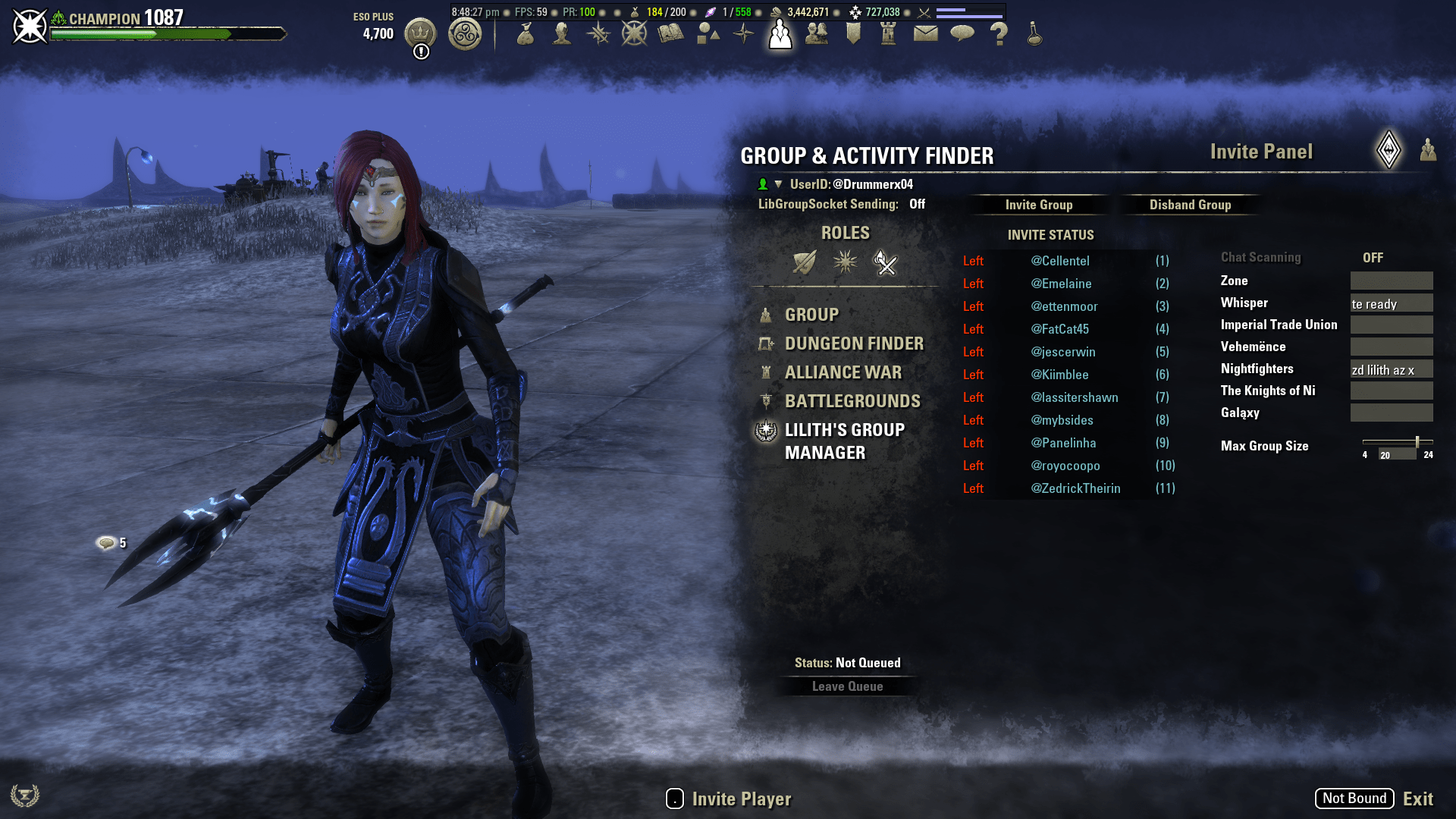 LGM Lilith's Group Manager Group, Guild & Friends