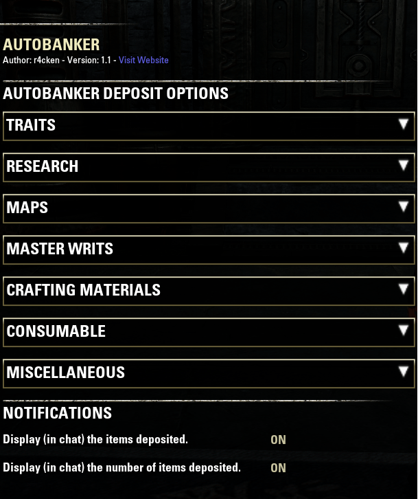 Autobanker (Automatic Bank Deposit) Bags, Bank, Inventory Elder