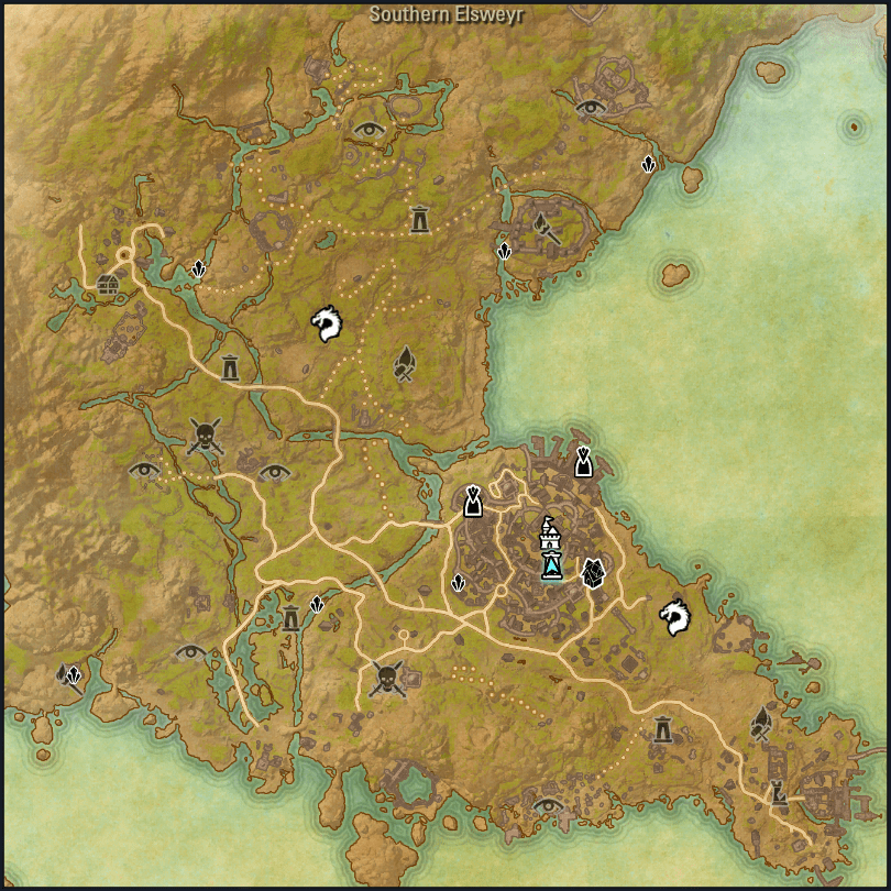Eso Southern Elsweyr Map Eso Elsweyr Map Wayshrines