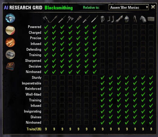 AI Research Grid : TradeSkill Mods : Elder Scrolls Online AddOns
