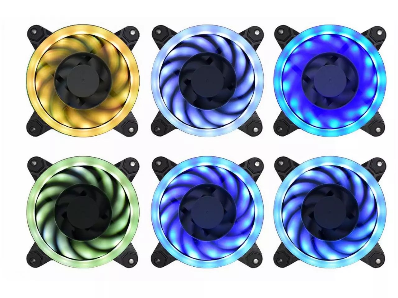 Kit Fan Cooler KMEX 120mm LED RGB Rainbow Ring AFX1225 c/ 3 fans