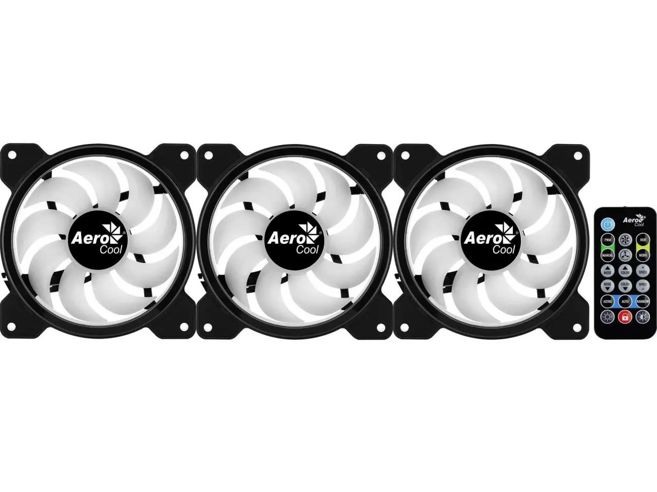 Kit FAN Cooler Aerocool 120mm LED RGB SATURN 12F ARGB PRO + Hub