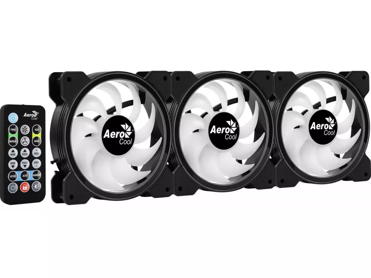Kit FAN Cooler Aerocool 120mm LED RGB SATURN 12F ARGB PRO + Hub
