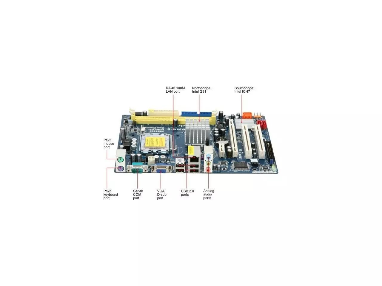 ASRock G31MS (LGA 775) DDR2 Intel G31 — HARDSTORE Informática Loja