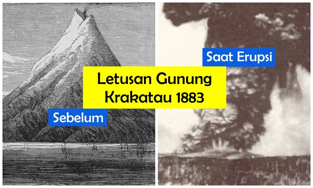 10 Potret Dahsyatnya Letusan Krakatau Tahun 1883. Sampai Timbulkan Tsunami  Raksasa 40 Meter!