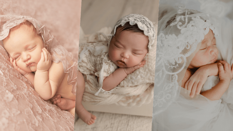8 Ide Newborn Photoshoot dengan Pernak Pernik Renda Nuansa Pastel untuk