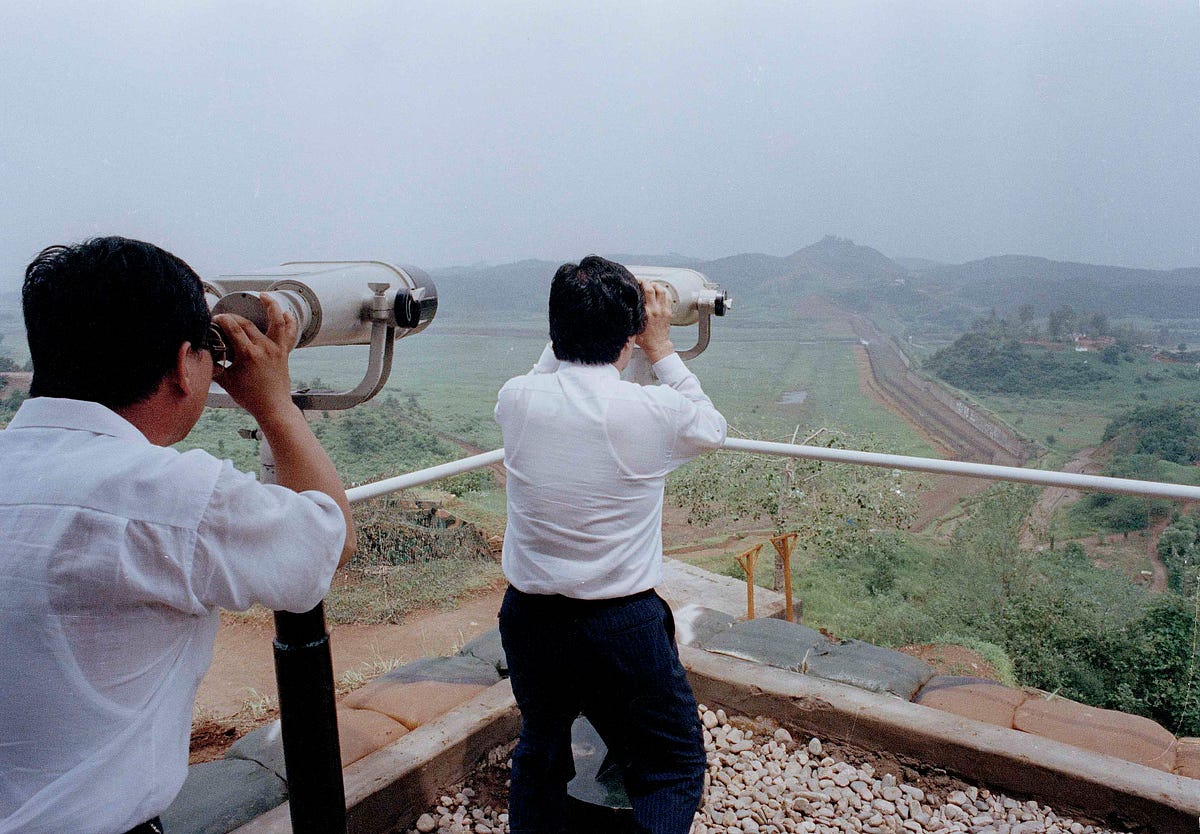 These photos show us staring across the DMZ at North Korea for 50 years