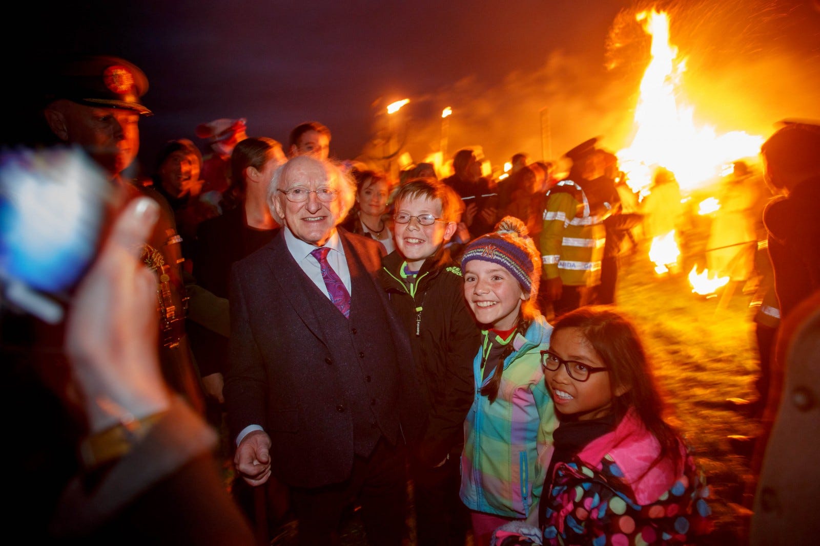 President Higgins Lights Bealtaine Fire on the Hill of Uisneach