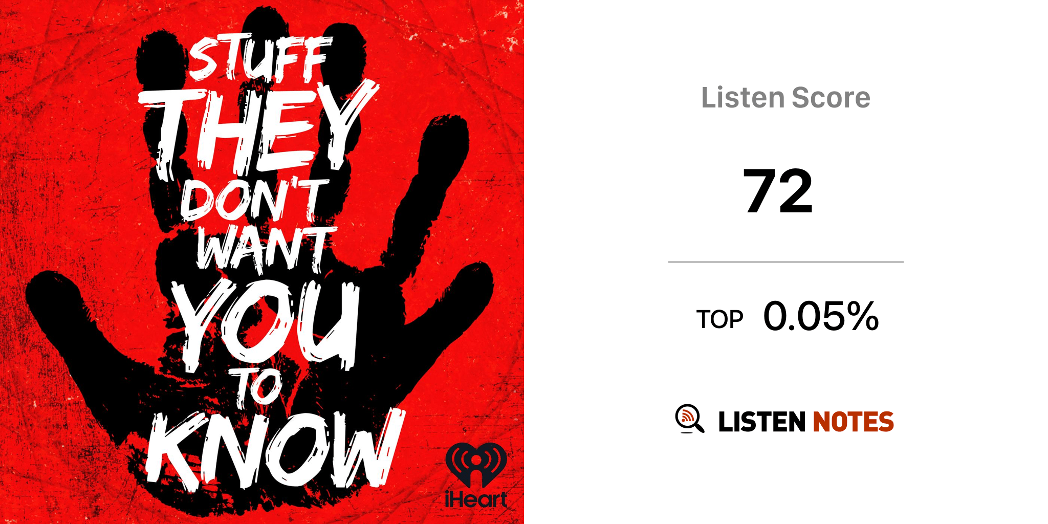 Stuff They Don't Want You To Know (podcast) iHeartPodcasts Listen Notes