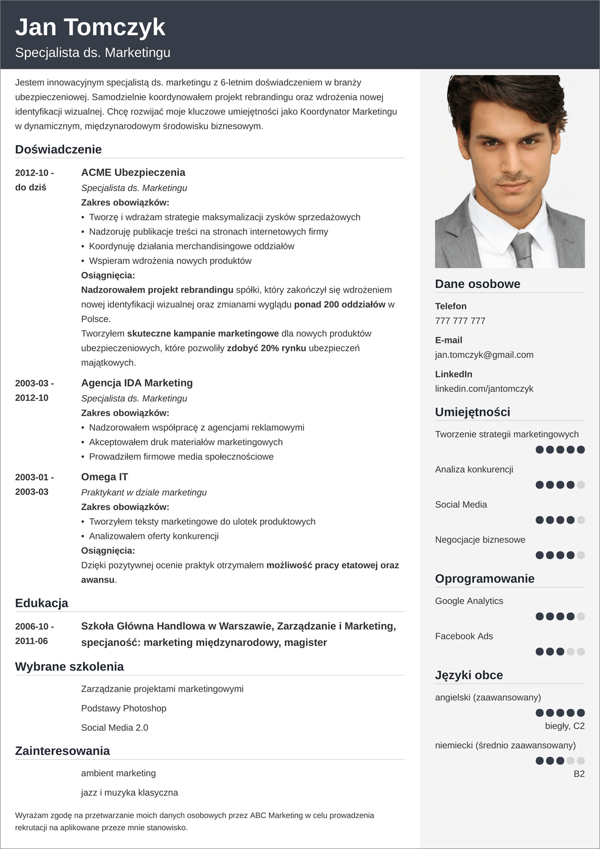 Najlepsze Szablony Cv Do Pobrania Za Darmo W Pdf