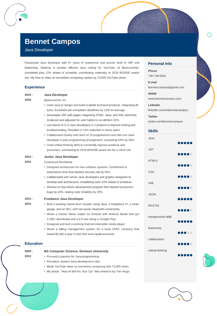 Java Developer Resume—Examples and 25+ Writing Tips