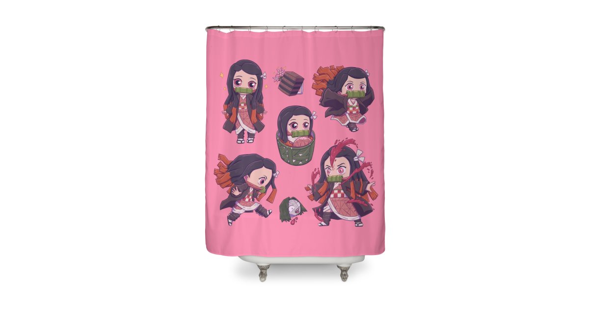 Nezuko Chibis Shower Curtain Studio Susto