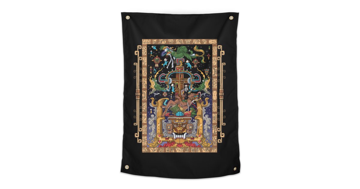 Ancient Mayan King Pakal Tapestry Akasha Shrine
