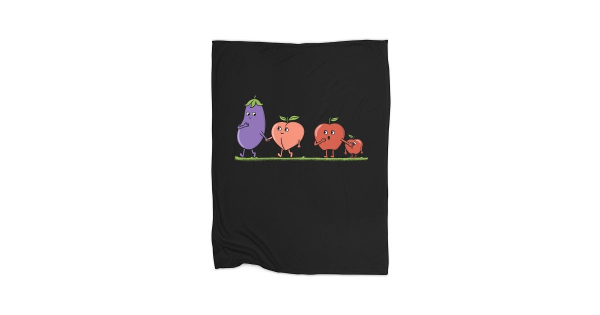 Emojis eggplant and peach Blanket Fleece Blanket Coffee Man Art
