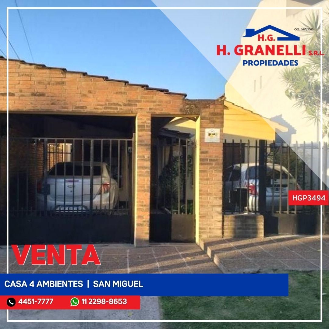 Casa en venta San Miguel 4 ambientes H. Granelli Propiedades