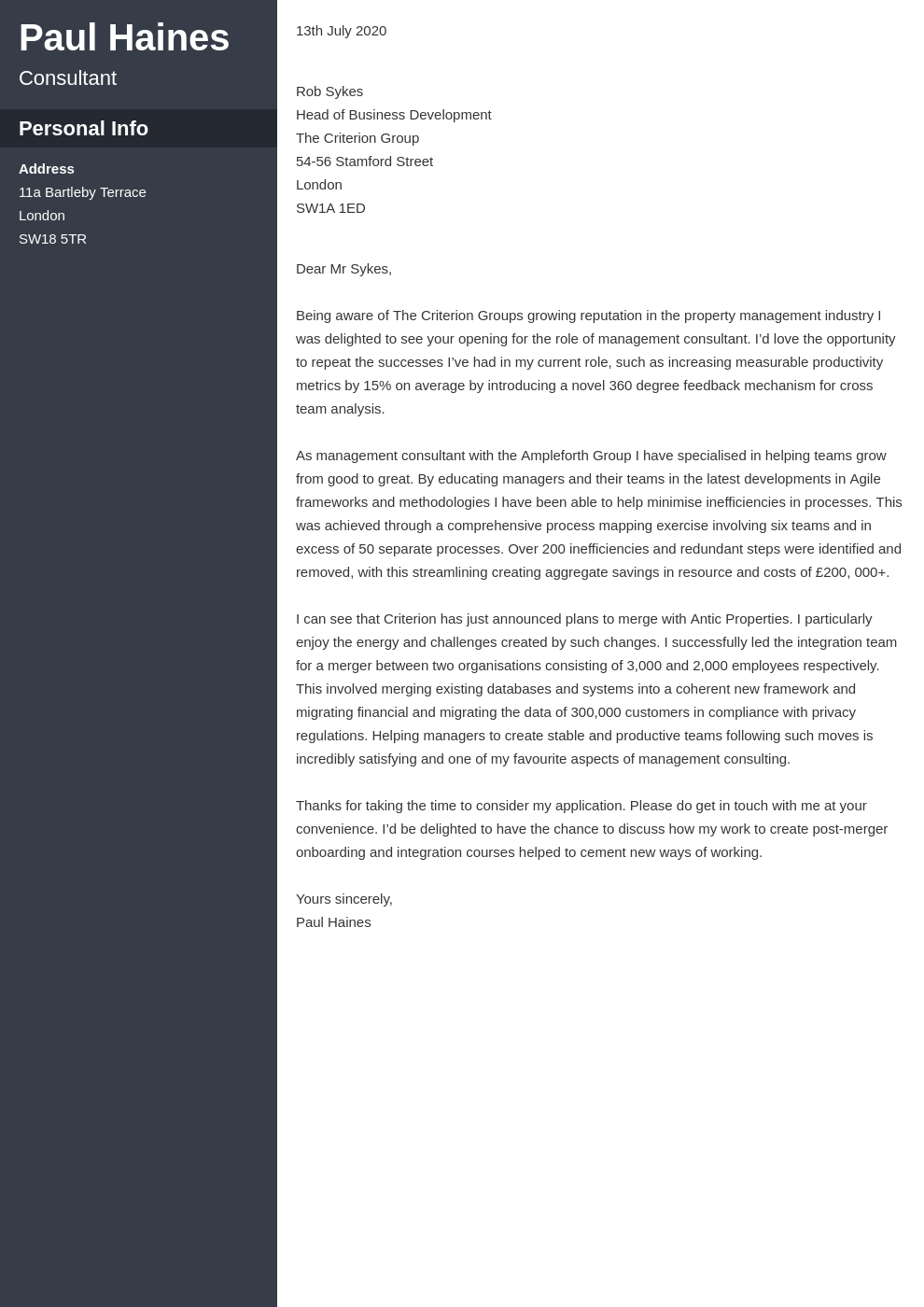 Consulting Cover Letter Example & Writing Tips for 2021