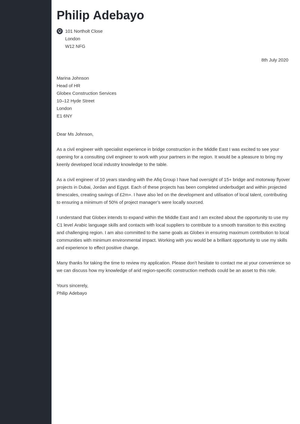 Engineering Cover Letter Examples & Writing Guide