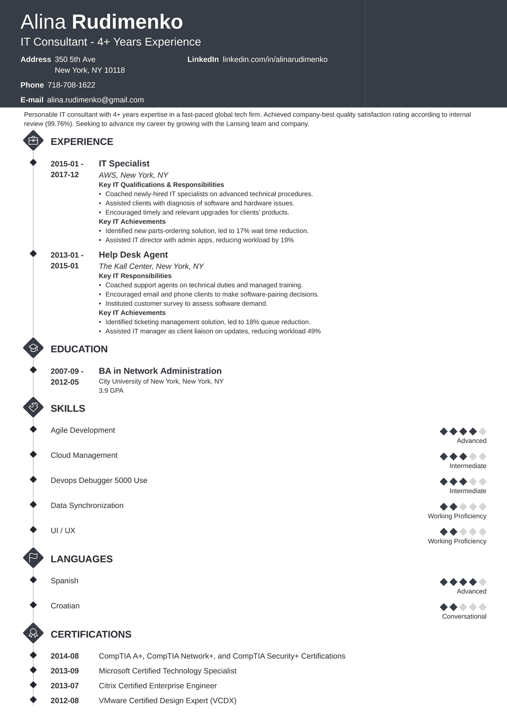 25+ Information Technology (IT) Resume Examples for 2022