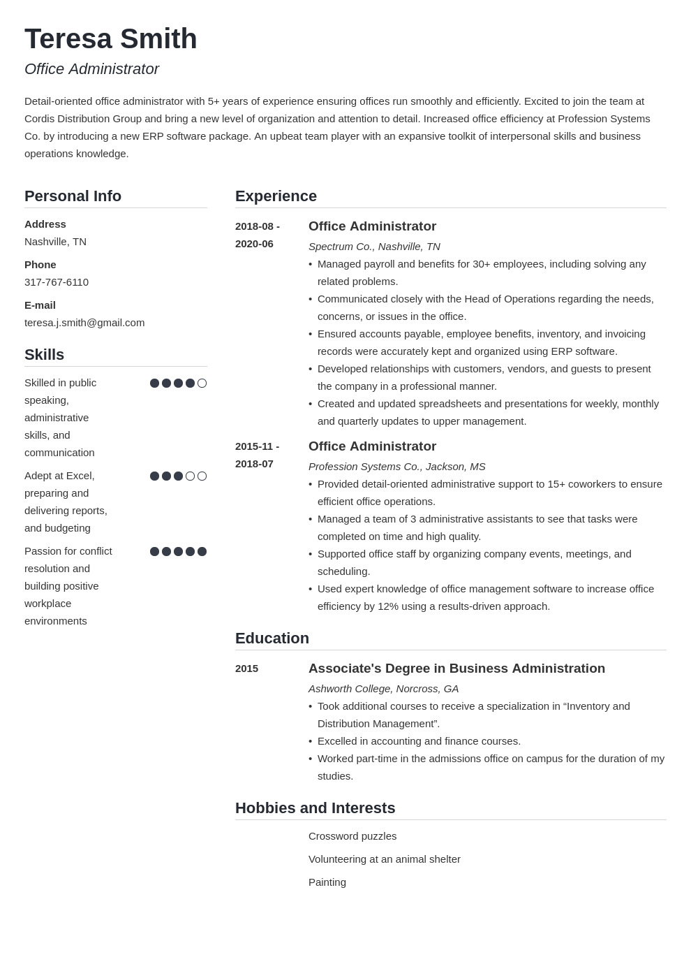 Office Administrator Resume Examples and Guide [10+ Tips]