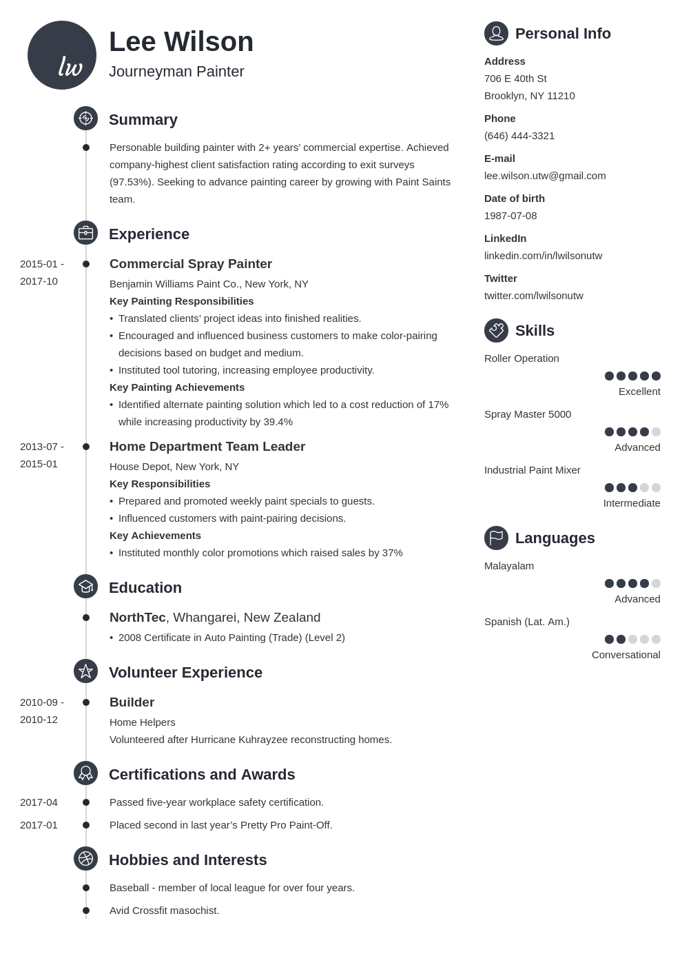 Painter Resume Sample [With Objective and Job Description]