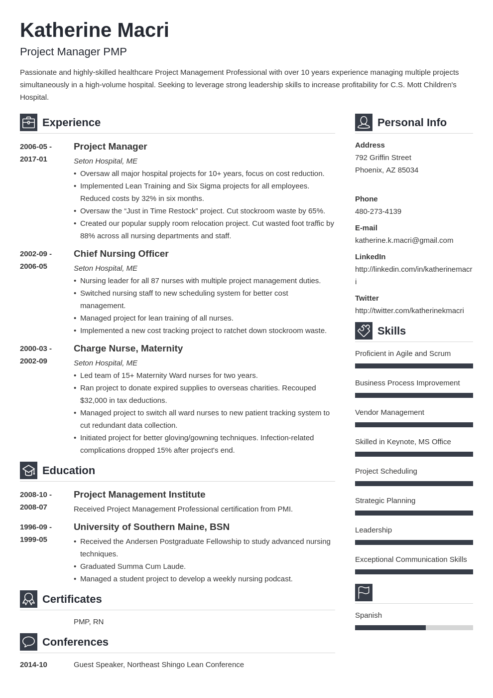 Project Manager (PM) Resume / CV Examples (Template for 2022)