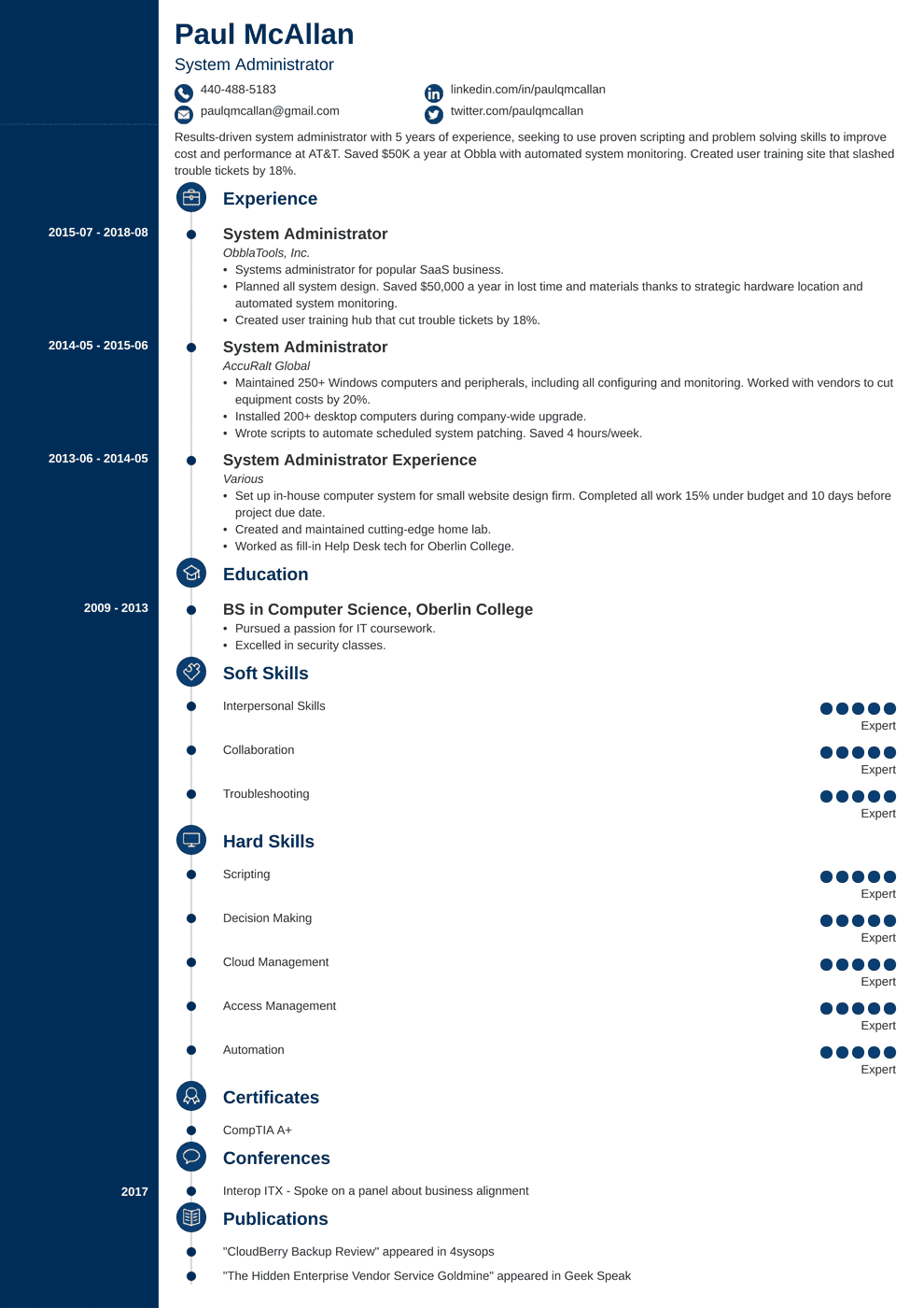 System Administrator Resume Sample (Windows or Linux)