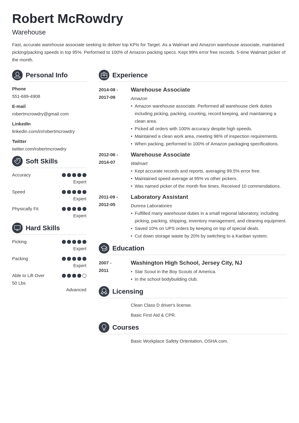 Warehouse Worker Resume Examples (+ Skills & More)