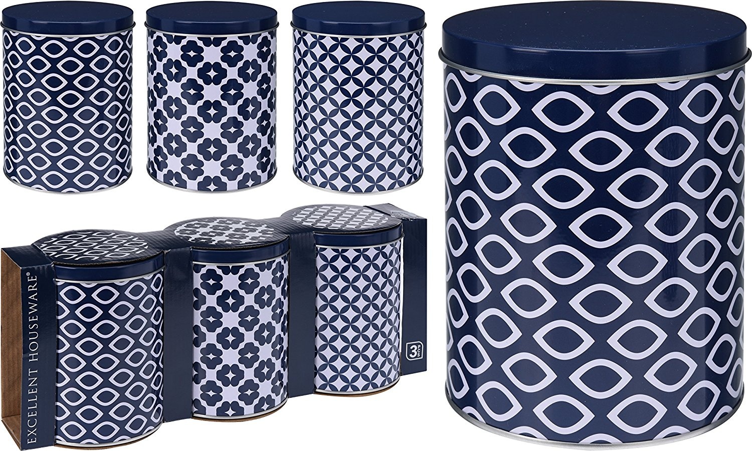 Blue And White Tea Coffee Sugar Canisters truongquoctesaigon.edu.vn