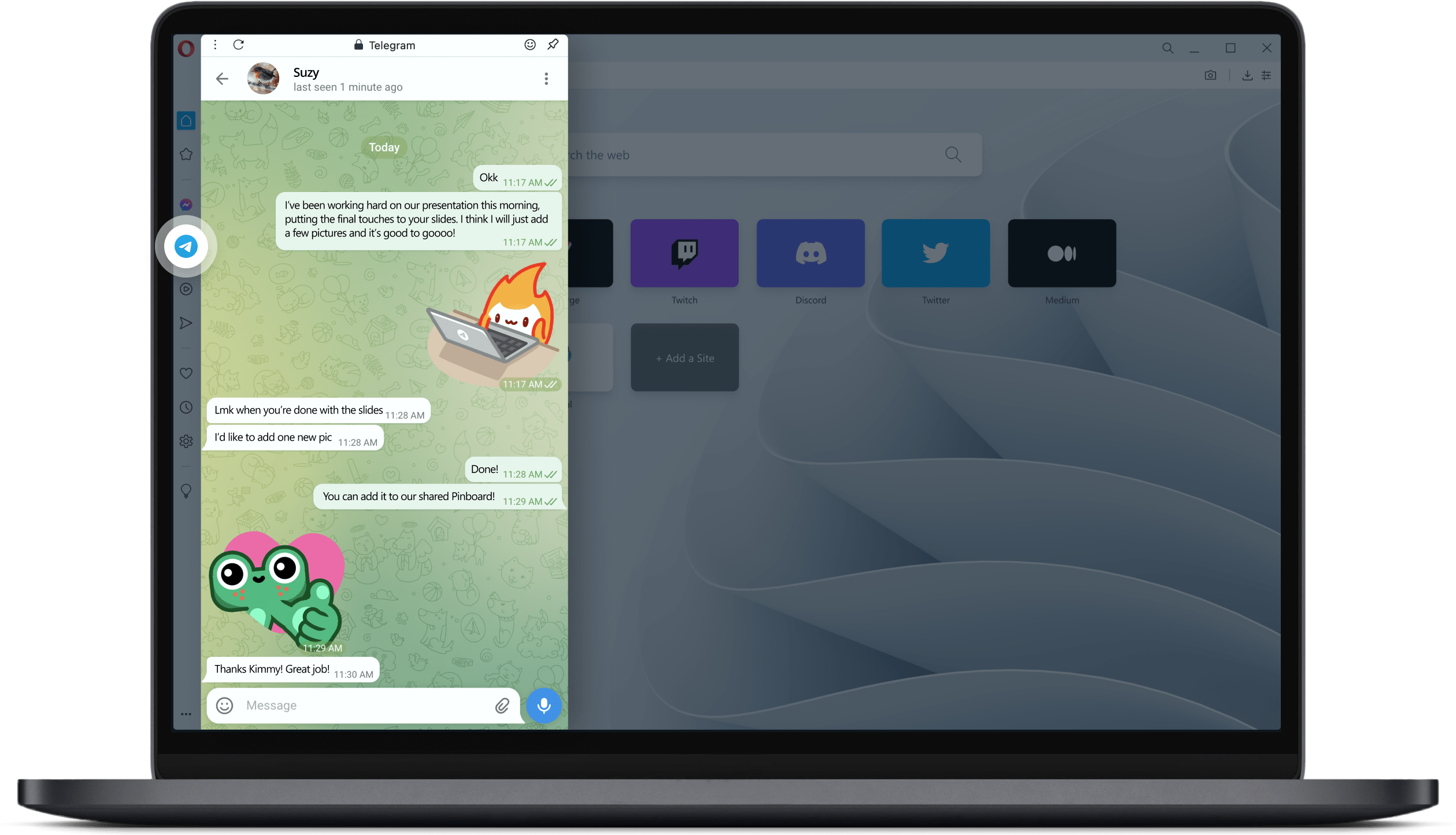 Telegram in Opera Use Telegram on desktop Opera Browser