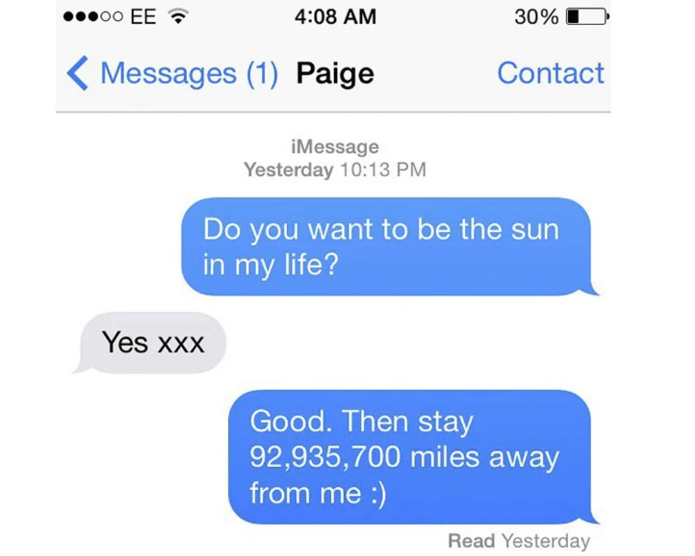50 Savage and Funny Text Messages From Exes Who Haven't Moved on