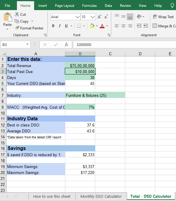 MonthEnd A/R Assessment Tool Days Sales Outstanding