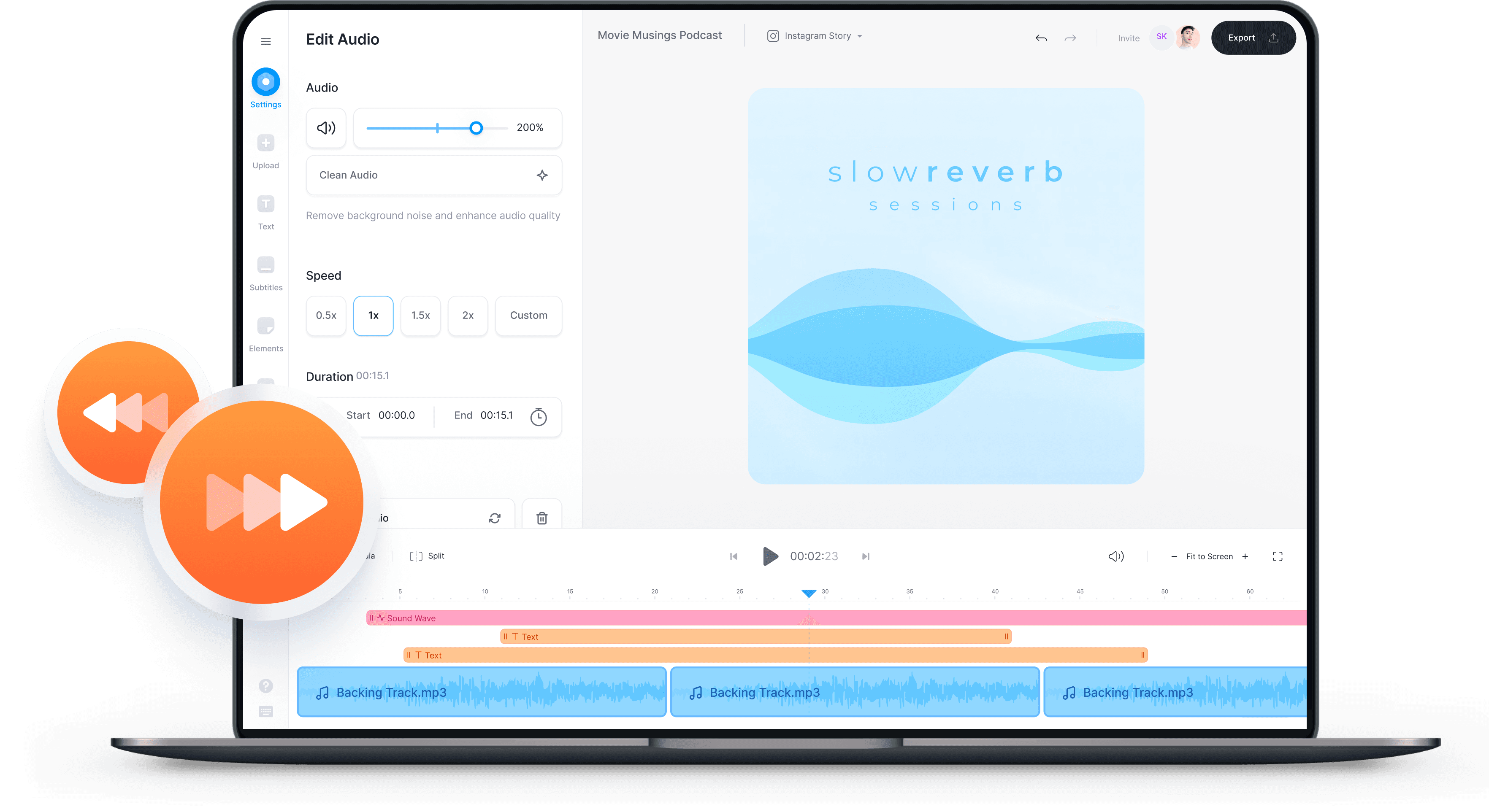 Change Music Speed Online Audio Speed Changer VEED.IO