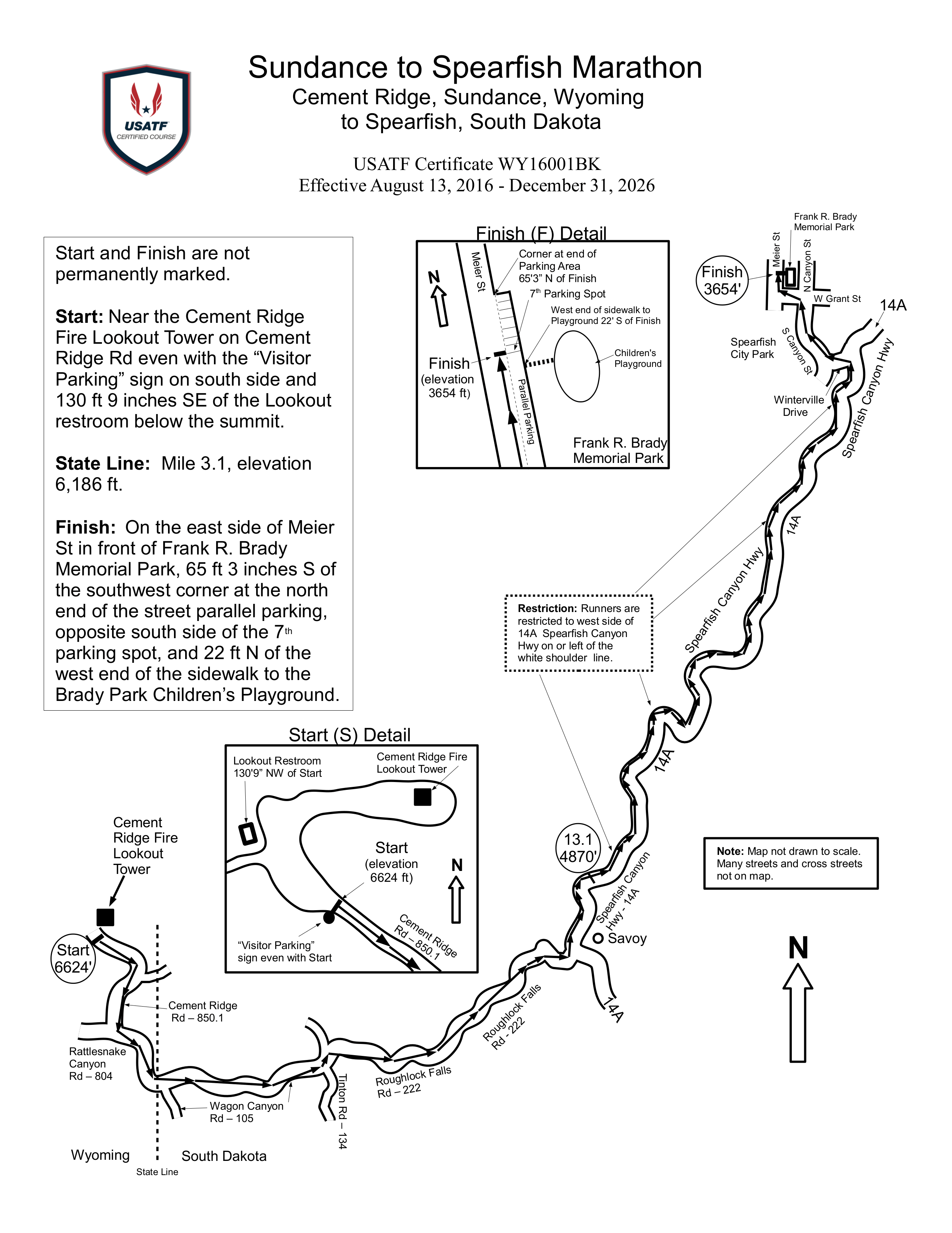 Sundance to Spearfish Marathon 2021 registration information at