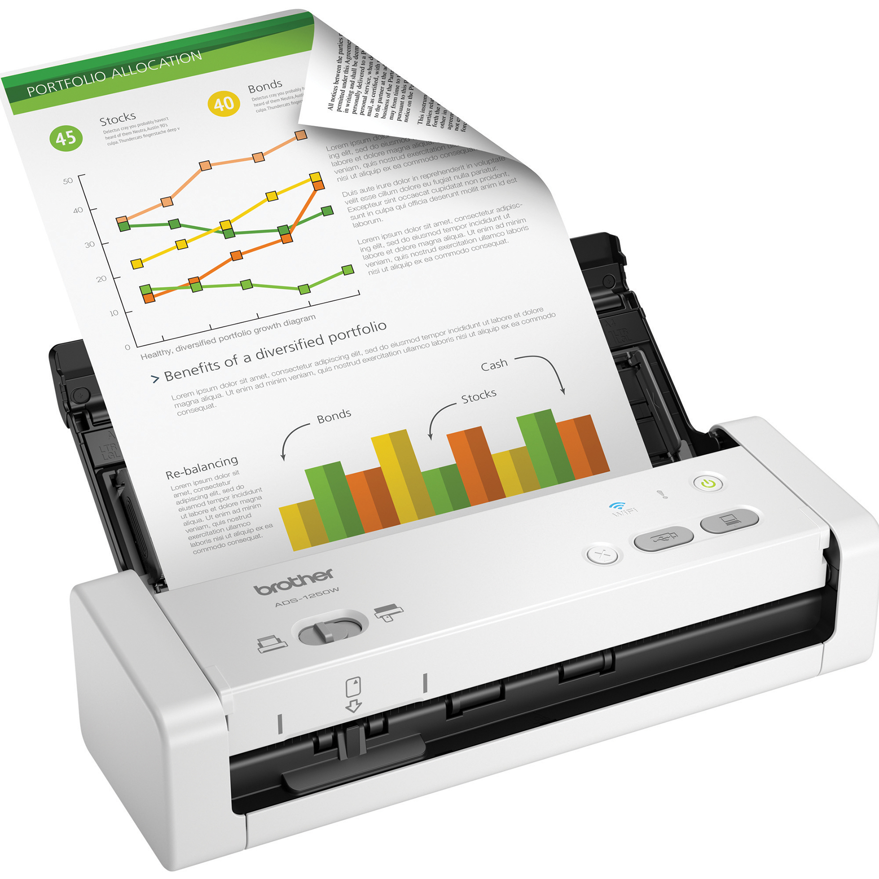 Brother ADS1250W Wireless Compact Desktop Scanner Brother Canada
