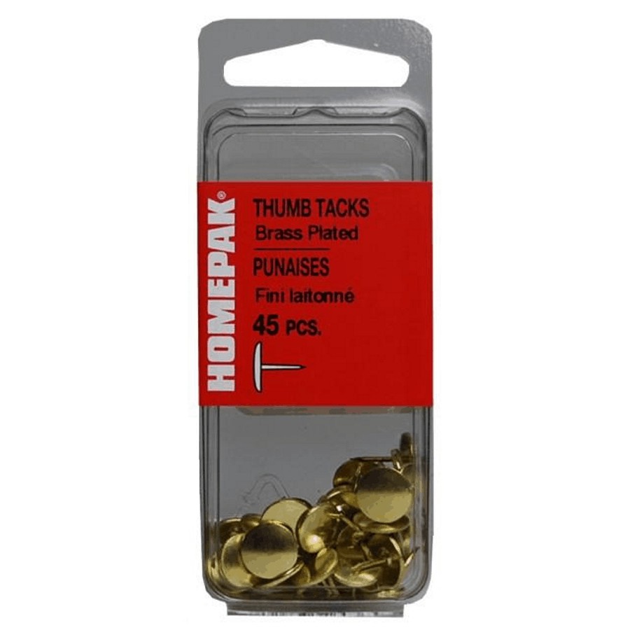 45 Pack 4 x 3/8" Brass Thumb Tacks