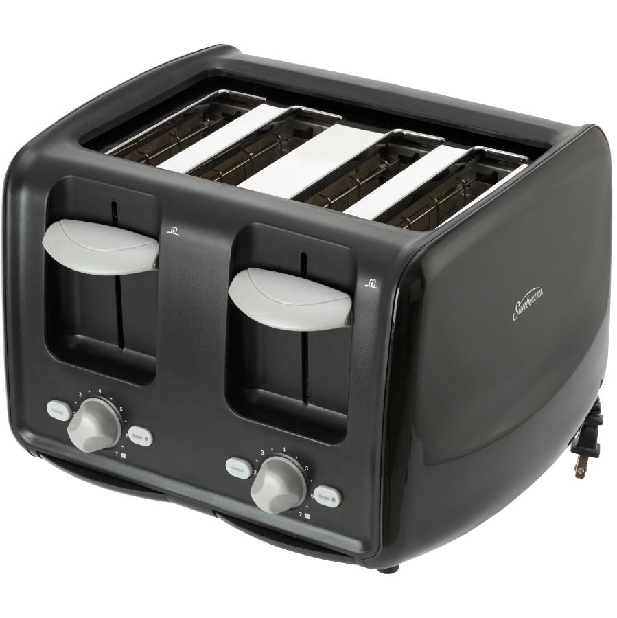 Kitchen & Dining Black Sunbeam 2 Slice Toaster with Retractable Cord