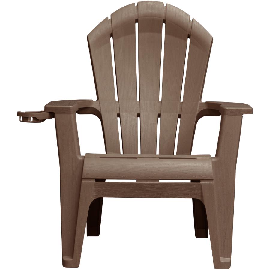 ADAMS Earth Brown Stacking Ergonomic Adirondack Chair, with Cup Holder
