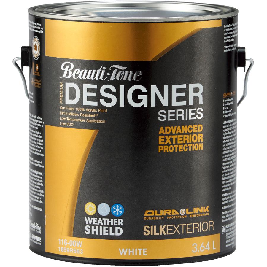 BeautiTone 3.64L Silk Finish White Exterior Latex Paint