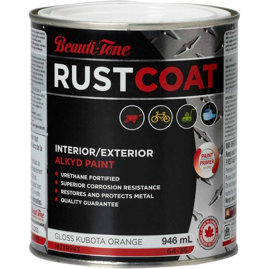 Peinture antirouille à l'alkyde, orange Kubota pour