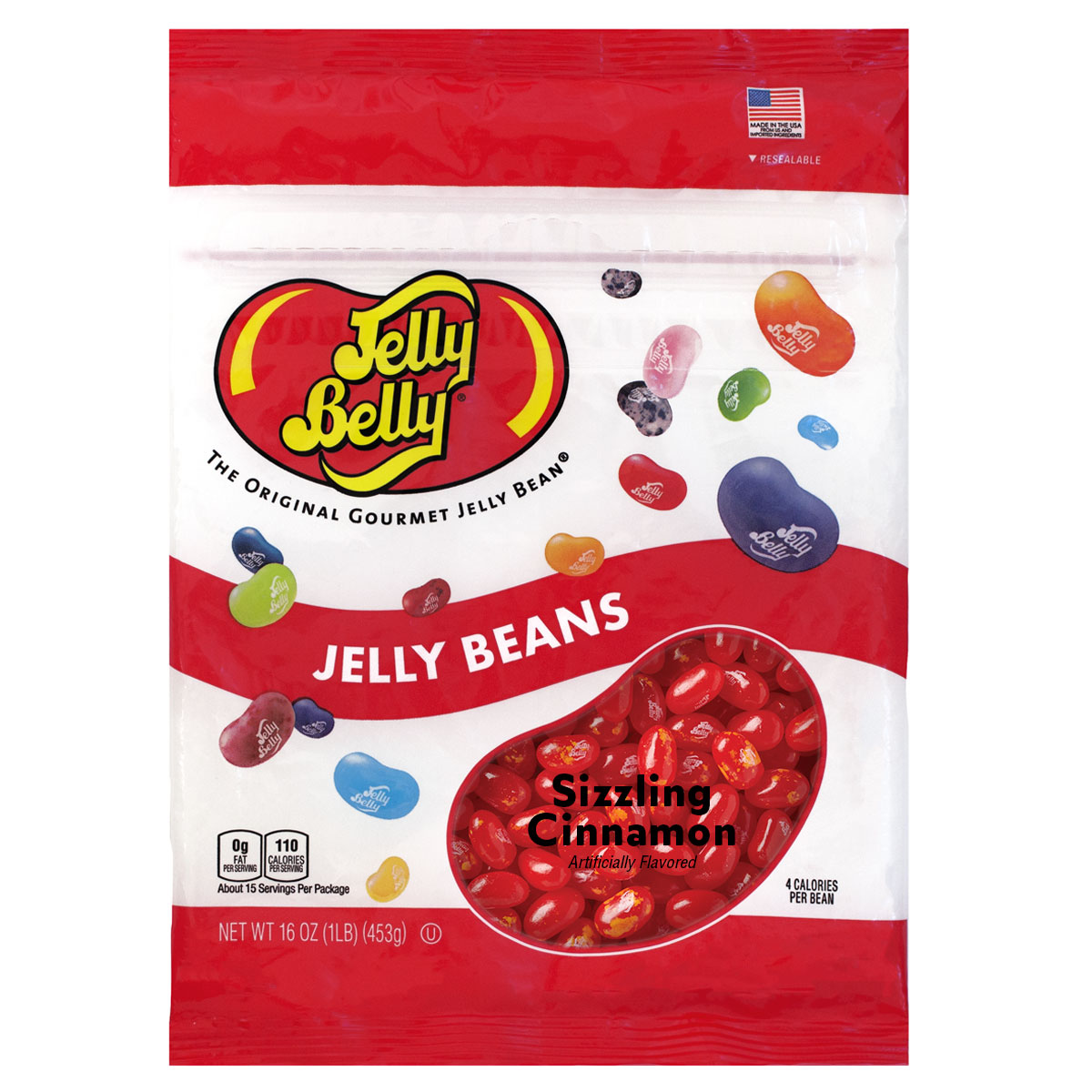 Sizzling Cinnamon Jelly Beans 16 oz ReSealable Bag
